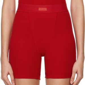 SKIMS Red Ribbed Boxer Shorts